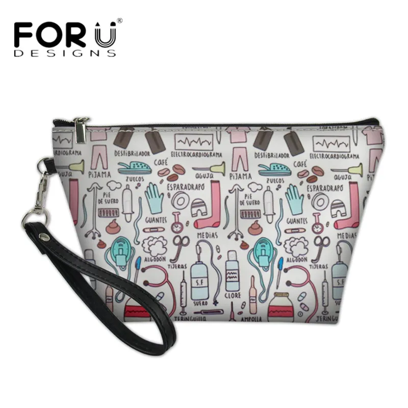 FORUDESIGNS/косметички с милым мультяшным принтом медсестры, модные женские кожаные сумки для макияжа, повседневный органайзер для путешествий, сумка для девушек - Цвет: H8313Z8