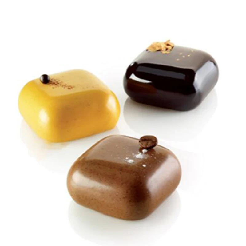 Силиконовые 8 полости квадратный драгоценный камень дизайн торт выпечки плесень