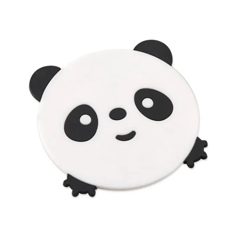 panda Силиконовый обеденный столик для столовых приборов, коврик, чашечка, кружка с мультяшным животным, креативные забавные подставки для напитков, бытовые кухонные аксессуары - Цвет: panda