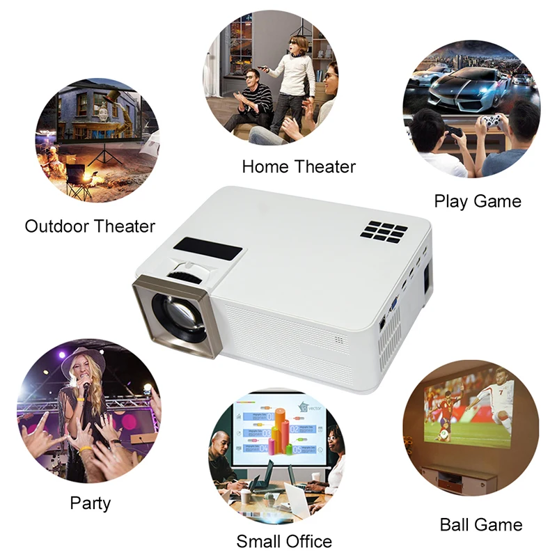 Умный проектор Wi Fi Everycom CM2 HD 720 P 4000 люмен LED видео игры дома кино развёртки
