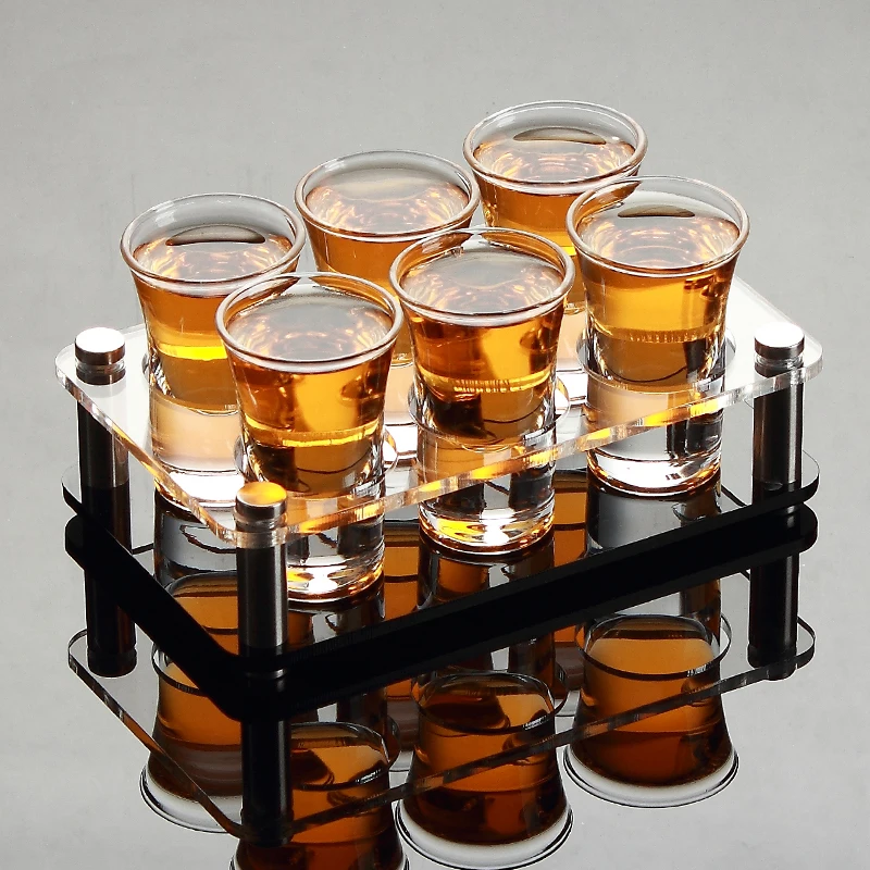 B 6 cups (25ML) Набор спиртных напитков рюмок с держателем полка B52 бомбардировщик Радуга коктейльное бокал для вина домашний бар KTV Клубные вечерние чашки - Цвет: B 6 cups (25ML)