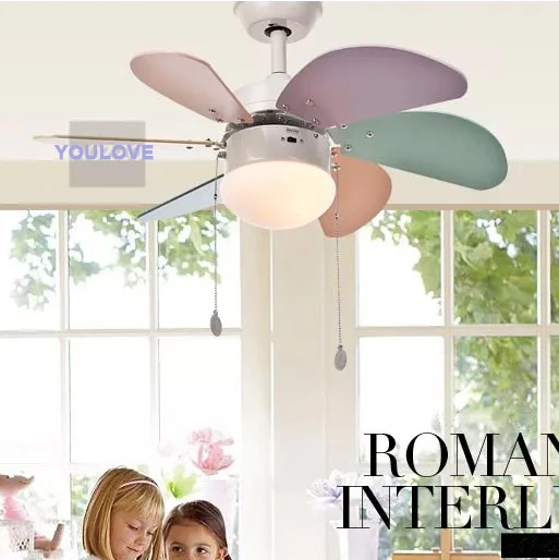 Modern Windmill Ceiling Fans Lighting Fixture Children Kids Bed Room Lamps Home Indoor Restaurant Shops Lights | Освещение