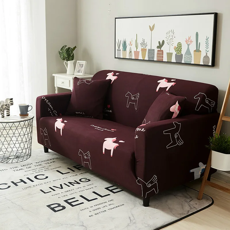 

Horse Sofa Slipcovers Tight Wrap All-inclusive Slip-resistant Elastic Cubre Sofa Towel Corner Sofa Cover Couch Cover