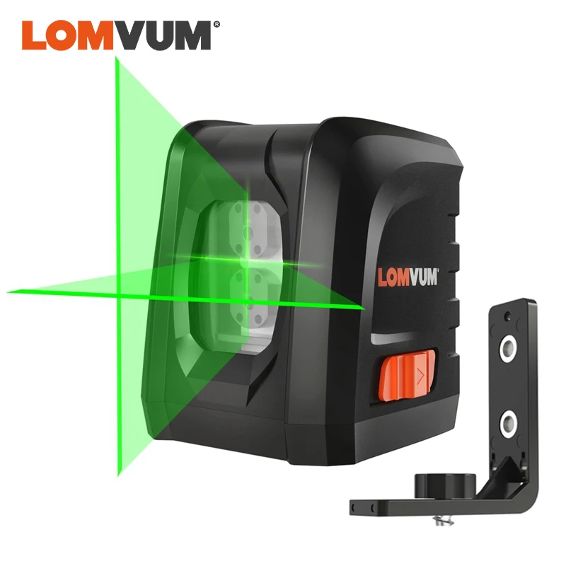

LOMVUM Mini Laser Level Rotary 360 Self-leveling Cross Vertical Horizontal Line Green Red Beam Magnet Bracket USB Laser Detector