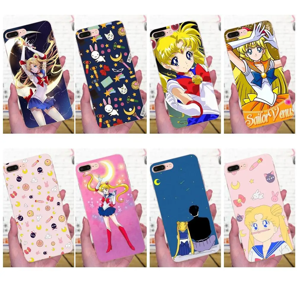 Для Xiaomi Redmi Note 2 3S 4 4A 4X5 5A 6 6A Pro Plus Diy красочный рисунок TPU Сейлор Мун стиль кролик