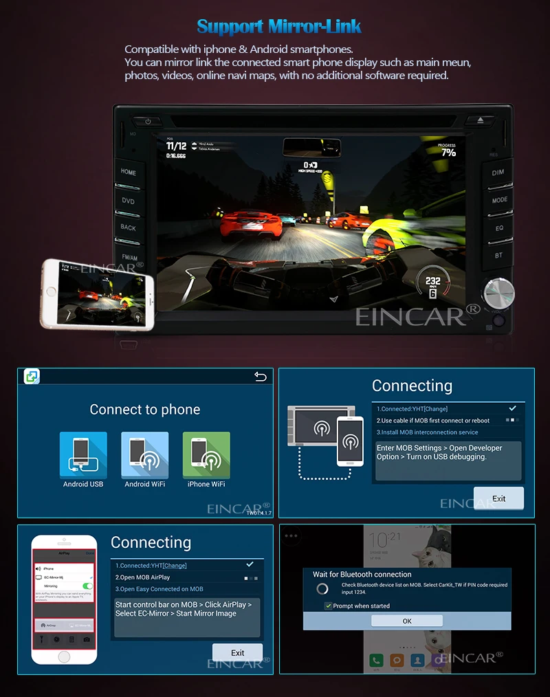 Quad Core Android 5.1 2din Dvd плеер Автомобиля Car PC Tablet двухместный 2 din 6.2 ''Автомобильный GPS