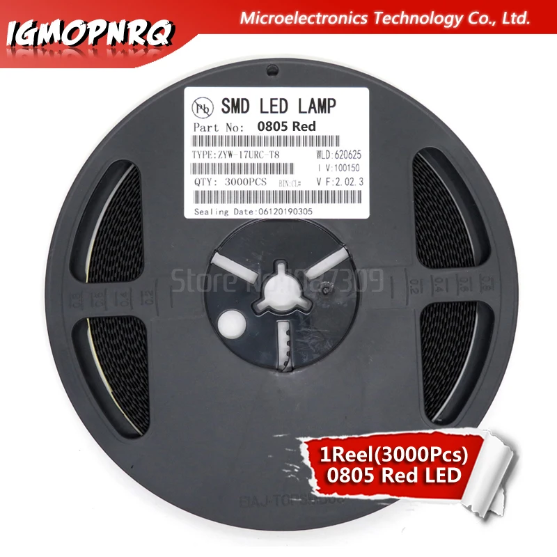 1 Катушка 3000 шт. красный светодиод 0805 SMD|Электротовары| |