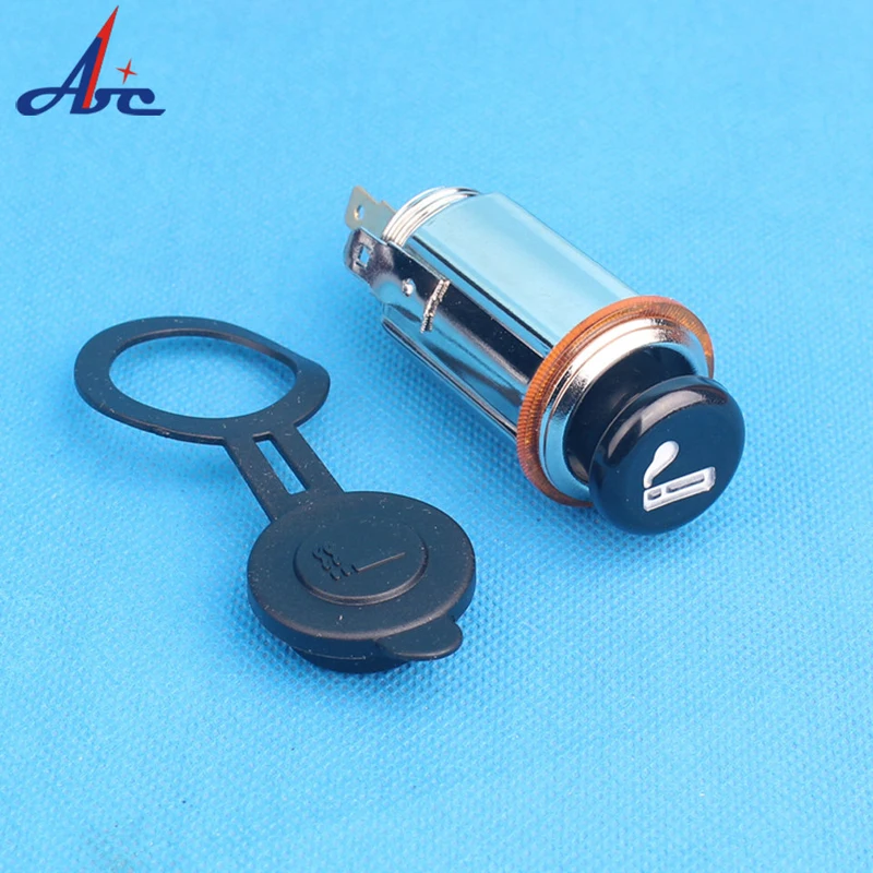 

12V 24V Car Cigarette Lighter Socket Nickel Plated Metal Car Power Socket With Cigarette Lighter Plug
