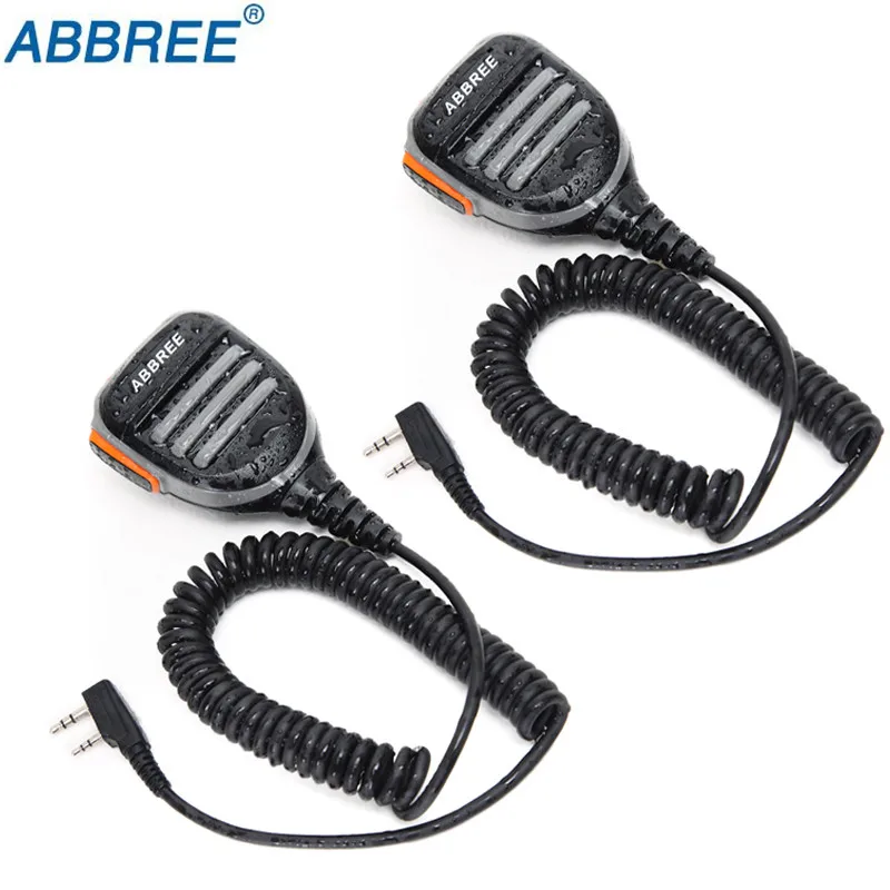 ABBREE AR-780 Водонепроницаемый PTT плеча Динамик микрофон для Kenwood TYT Baofeng иди и болтай Walkie Talkie “иди и UV-5R BF-888S UV-82 двухстороннее радио - Цвет: 2 pcs