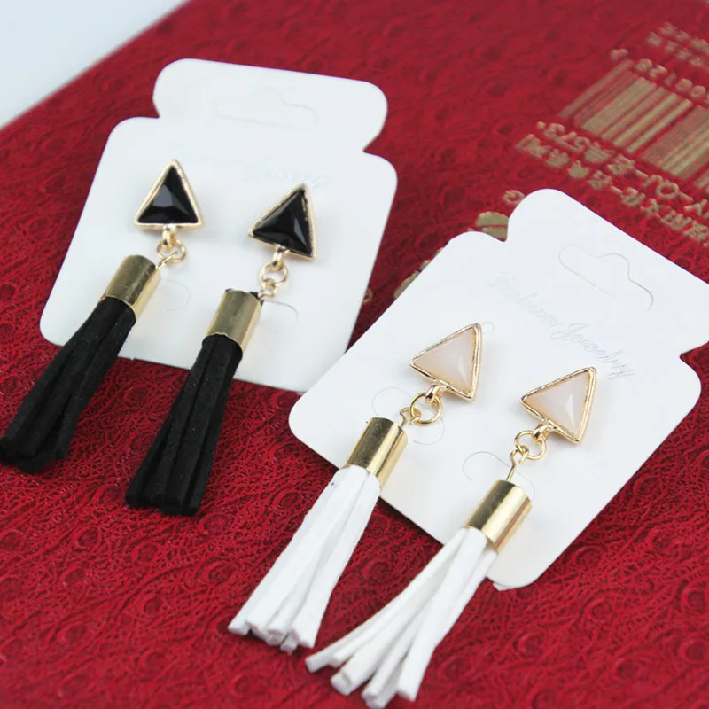 Женские Треугольные Серьги подвески e077 черные вечерние серьги с подвеской