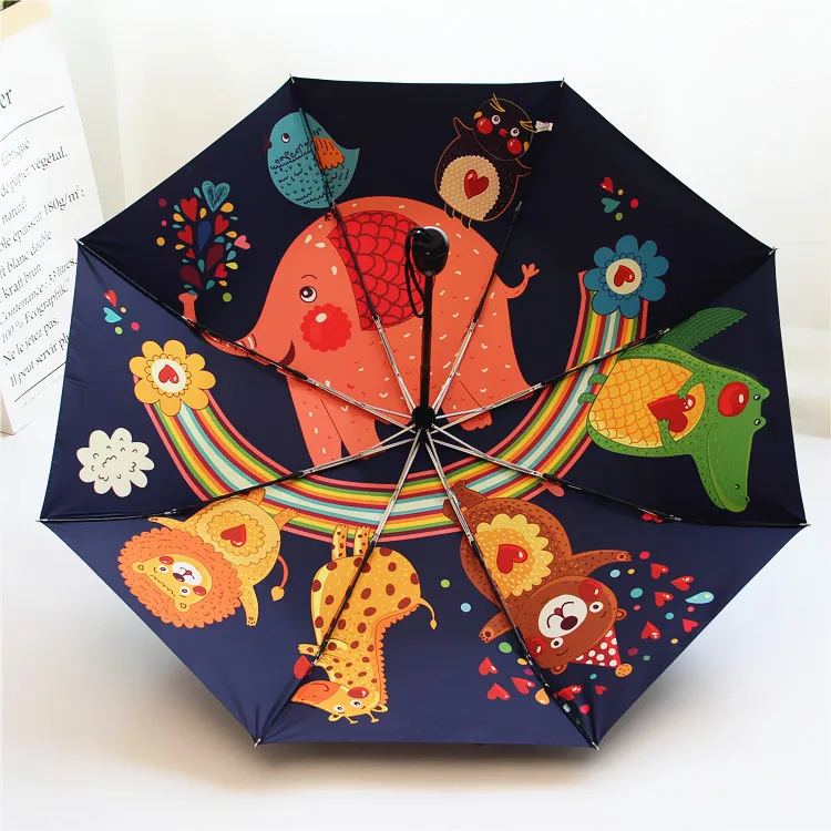 Полностью автоматический корейский креативный милый солнечный зонт с животными