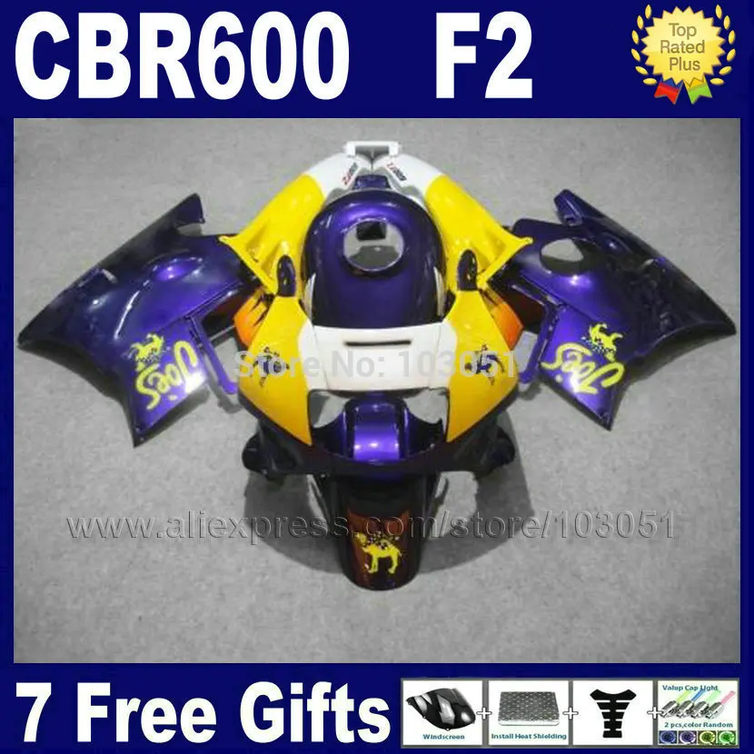Комплект обтекателей для Honda blue yellow набор + занавес 1994 CBR 600 F2 1991 CBR600 F 91 92 93 94 F2|fairing