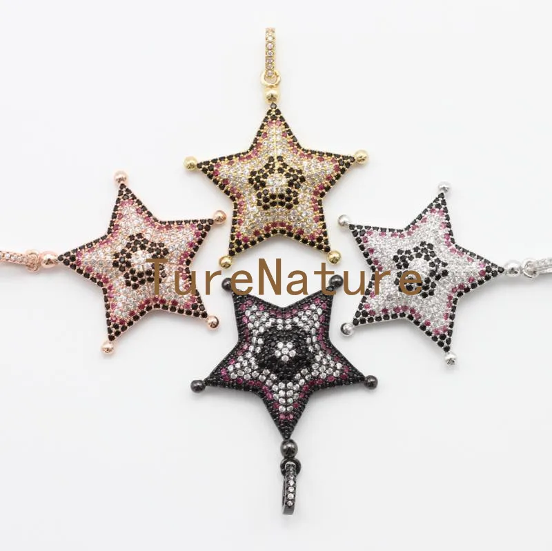 

New Design 10 pcs Zircon Charms Fashion Colorful Stars Style Pendants DIY Making Jewelry In 30.7*40 mm PM4895