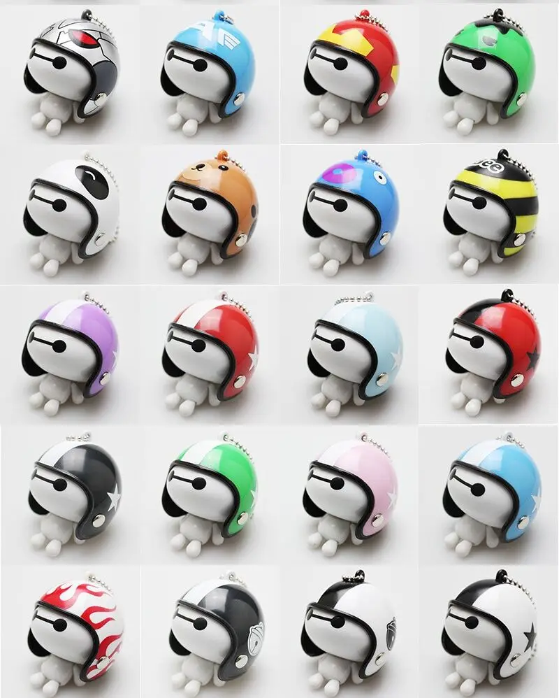 Забавными персонажами из мультфильма Baymax с мотоциклетный шлем брелок дети