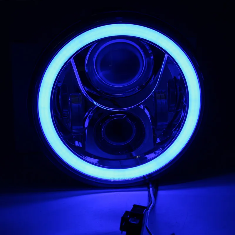 7 дюймов мотоцикл LED желтого и красного цветов сине белые DRL проектор фары для