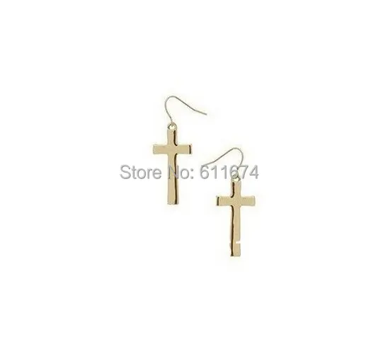 golden Plated Cross Earrings | Украшения и аксессуары