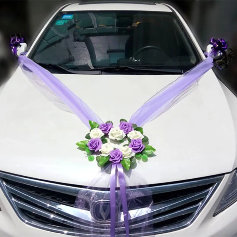 Искусственные цветы для свадьбы украшение автомобиля комплекты искусственный