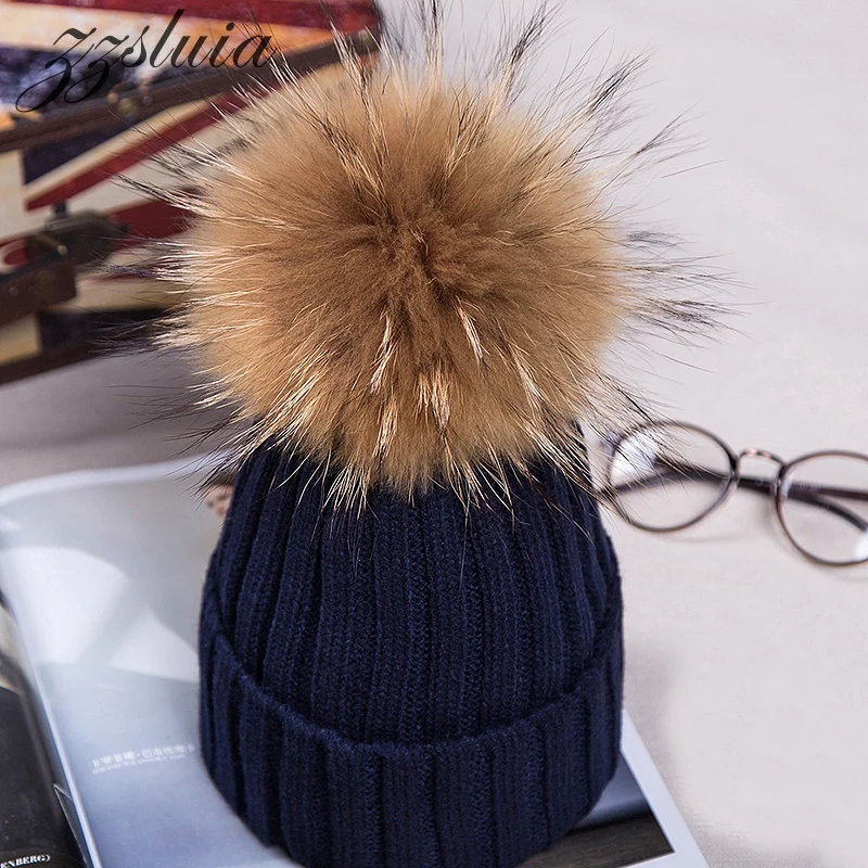 2017 Новая Мода Зимние Меховые Шапки Для Женщин Ухо Защитить Шерсть Трикотажные