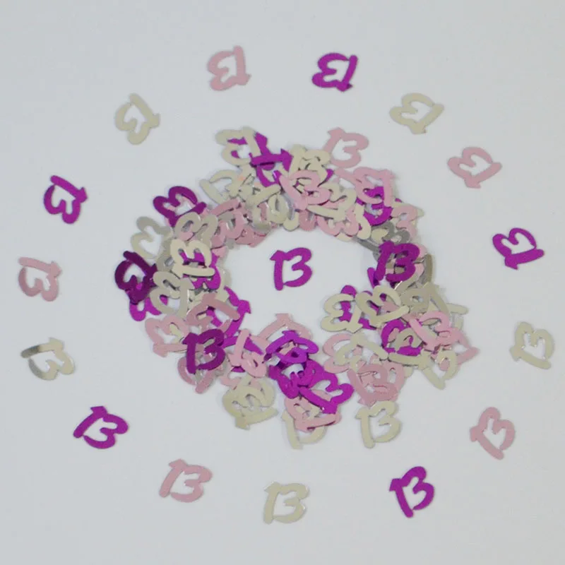 

150g Boys Girls Number Digital 13 Happy Birthday Party Table Scatter Sprinkle Metallic Confetti Children Birthday Decorations