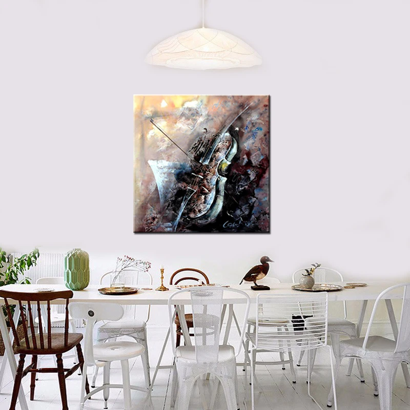 Абстрактная масляная картина Ноя ручная роспись музыкальные инструменты