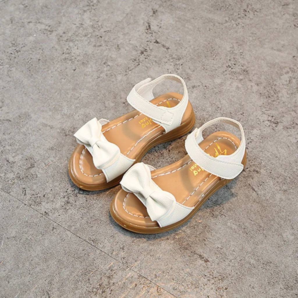 Newest kids sandals Summer Kids Shoes Children Magic Hook Beach Sandals Fashion Bowknot Girls Flat Pricness Shoes Dropshipping