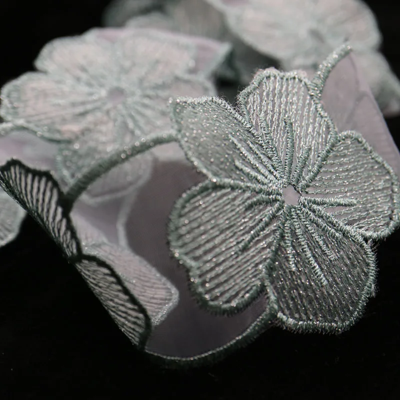1 ярд Водорастворимая Вышивка Цветочная кружевная отделка нашивки для одежды