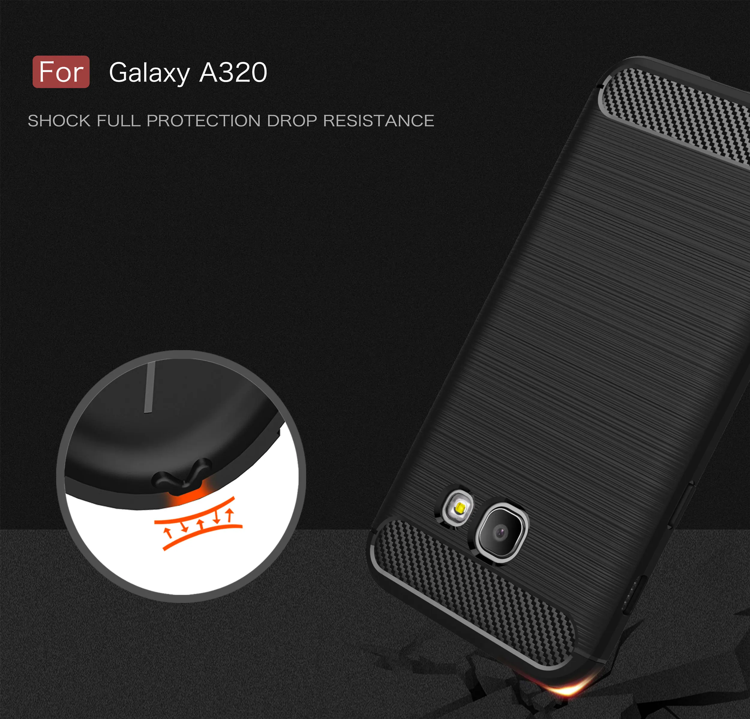 TPU чехол для samsung Galaxy A3 3 2017 A320F/DS SM-A320F/DS углеродного волокна крышка A320 A320FL SM-A320FL