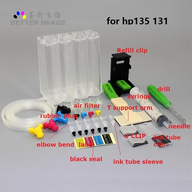 XIMO DIY Ciss для HP 131 135 чернильные картриджи Photosmart C3100 C3183 C3150 C3180 PSC 1500 1510 1513 1600 1610 2300 2600