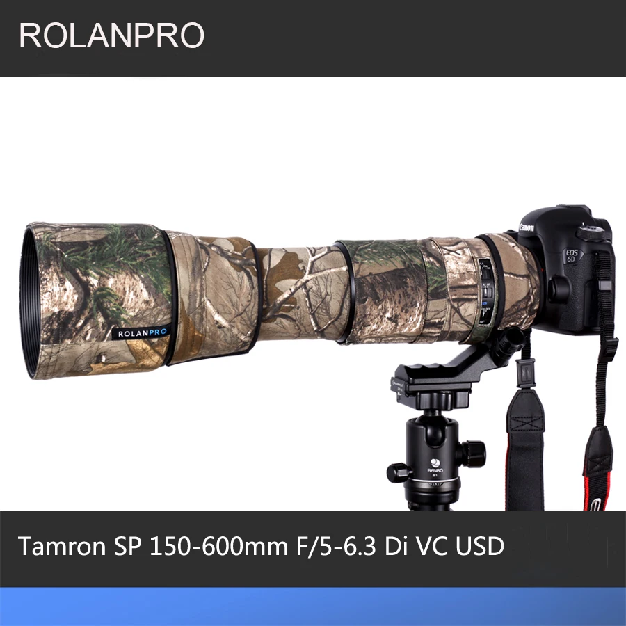 Камуфляжное покрытие для объектива ROLANPRO дождевик Tamron SP 150 600 мм F/5 6 3 Di VC USD (A011)