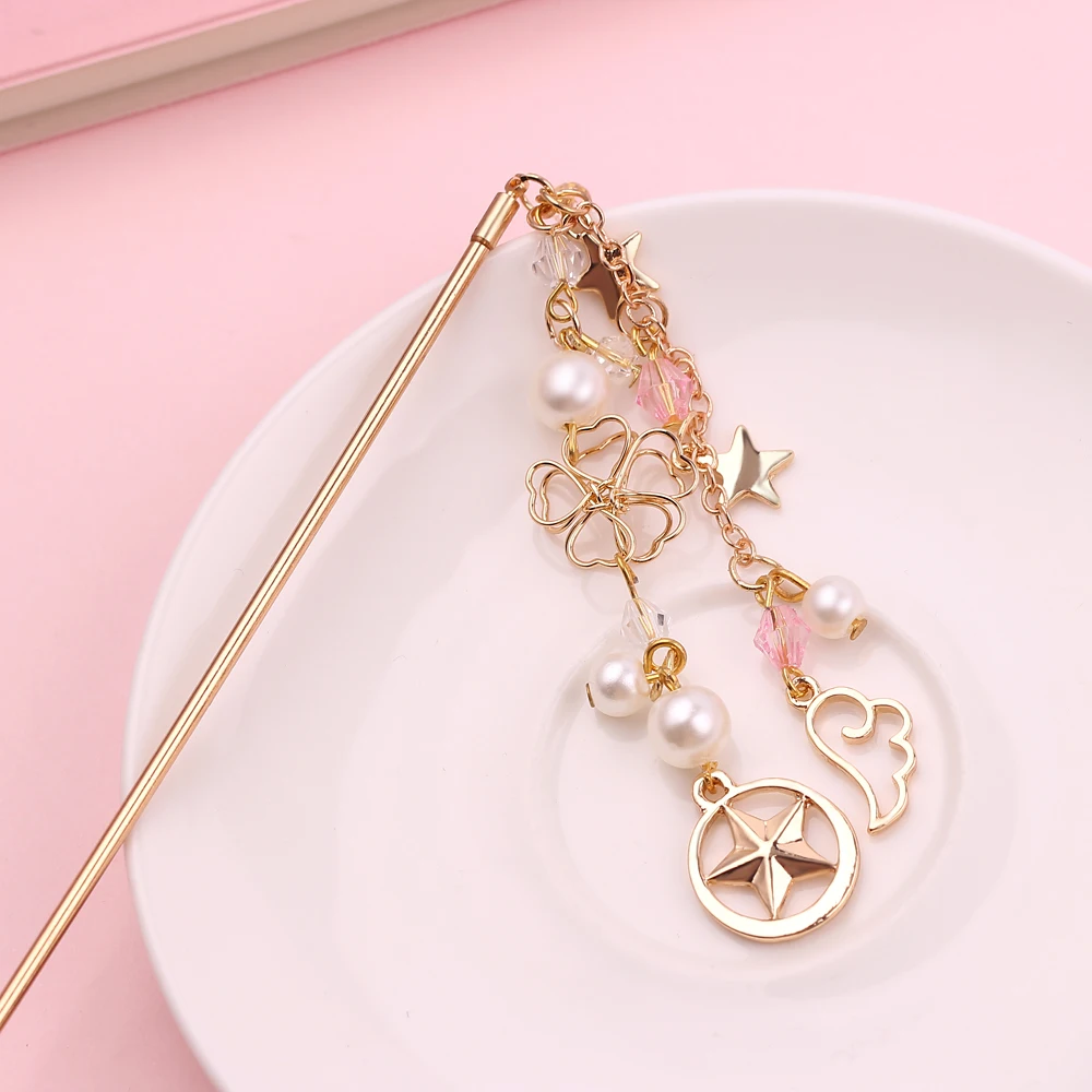 Аниме Card Captor Cardcaptor Sakura Kanzashi шпилька жемчужная металлическая заколка для волос повязка для волос аксессуары для волос инструменты для красоты