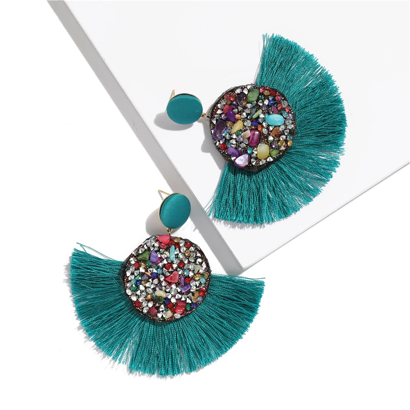 Женские серьги с кисточками в богемном стиле эффектные Роскошные висячие