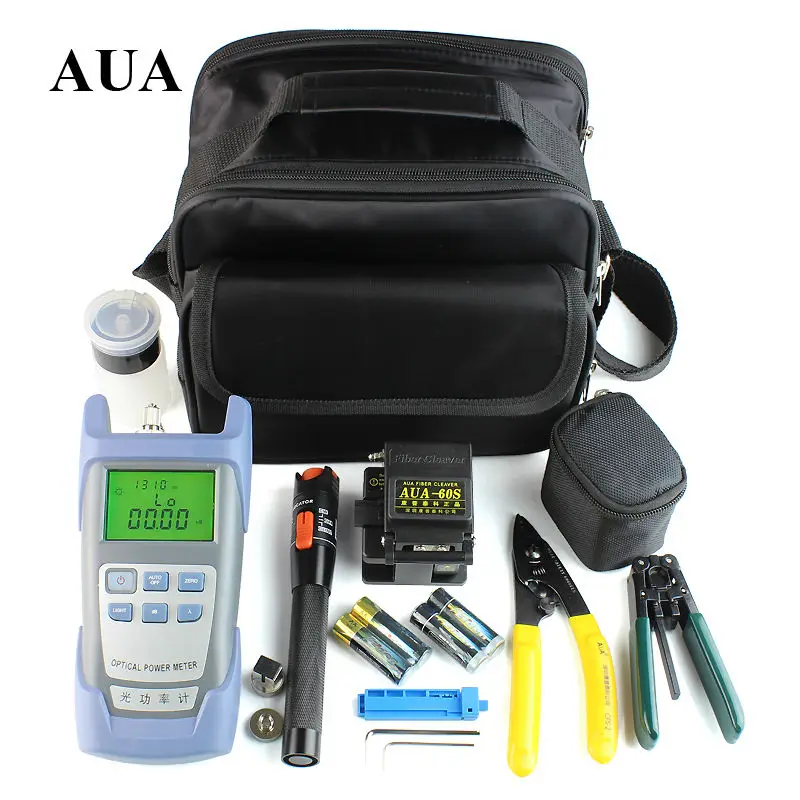 Groothandel Glasvezel FTTH Tool Kit met 60 S Vezelmes en Optische Power Meter 10 Mw Visual Fault Locator draad stripper Groothandel Glasvezel FTTH Tool Kit met 60 S Vezelmes en Optische Power Meter 10 Mw Visual Fault Locator draad stripper