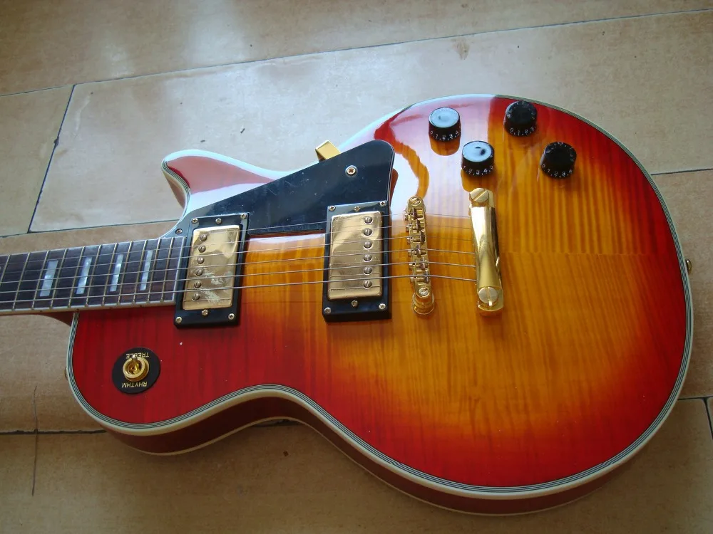 Новый CS cherry sunburst красный AA на заказ гитара из цельного дерева играть хорошо