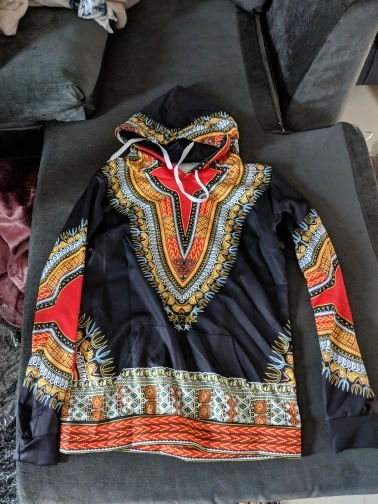 Мужская африканская рабашка Дашики с капюшоном Bazin Riche пуловер традиционным 3D