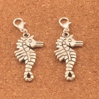 8pcs 46 3x16 6mm zinc alloy hippocampus animal lobster claw clasp charm beads jewelry diy c026