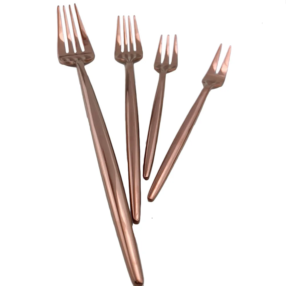 Новые розовые золотые столовые приборы набор свадебной посуды вилок ножей ложек