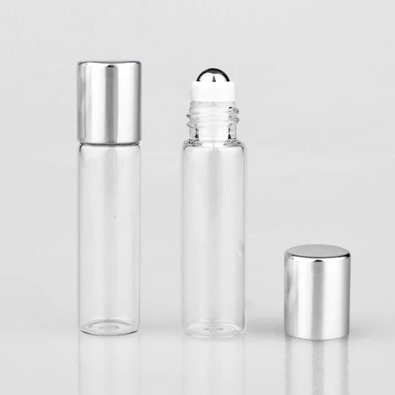 5ml 100 шт./лот Мини стеклянные флаконы для духов с рулоном пустые косметические эфирные масла для путешествий со стальным шариком - Цвет: 5ml