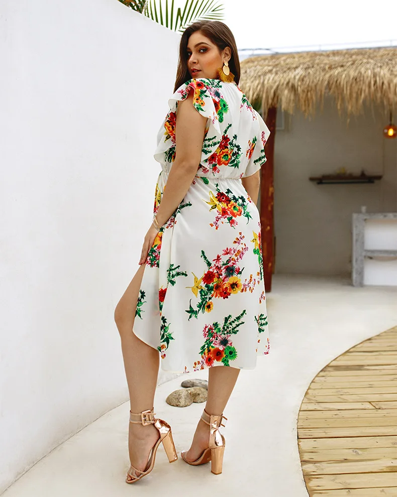 Женское летнее платье с v образным вырезом|Женские платья| |