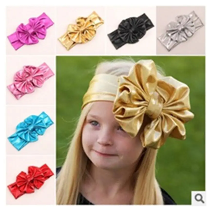 Детская повязка на голову металлическая лента с бантом 7 цветов | Аксессуары для
