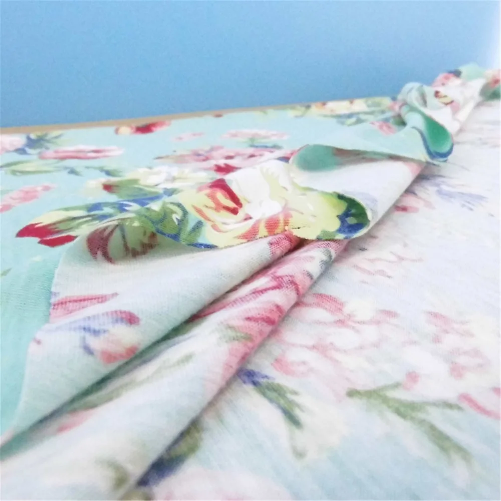 Модная одежда с цветочным принтом трикотажная ткань для шитья штаны платье юбка