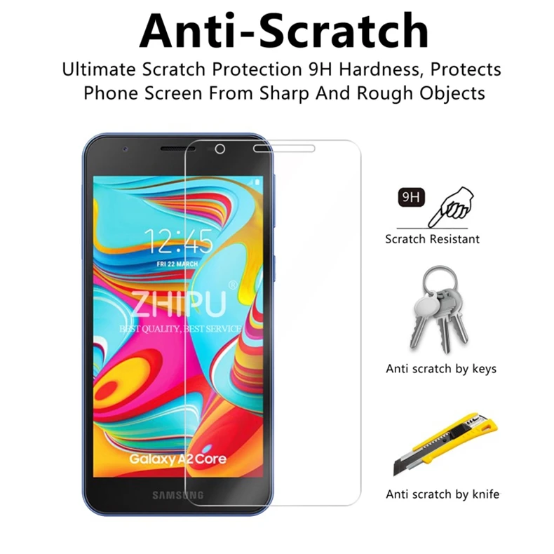 2 предмета закаленное Стекло для samsung Galaxy A2 Core Экран защитная пленка 9 H | Мобильные