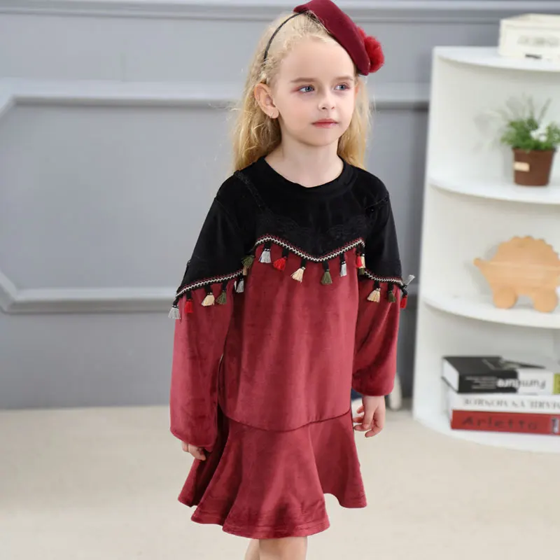 Детское платье Aile Rabbit новое для девочек с длинными рукавами бархатное в