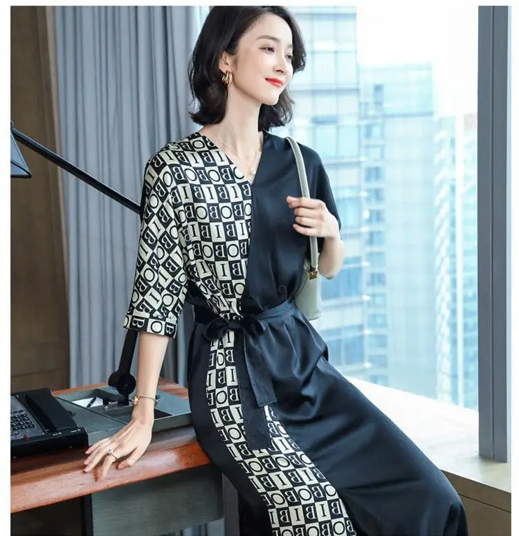 2019 летнее Новое Женское платье с разрезом повседневное шелковое женское длинное