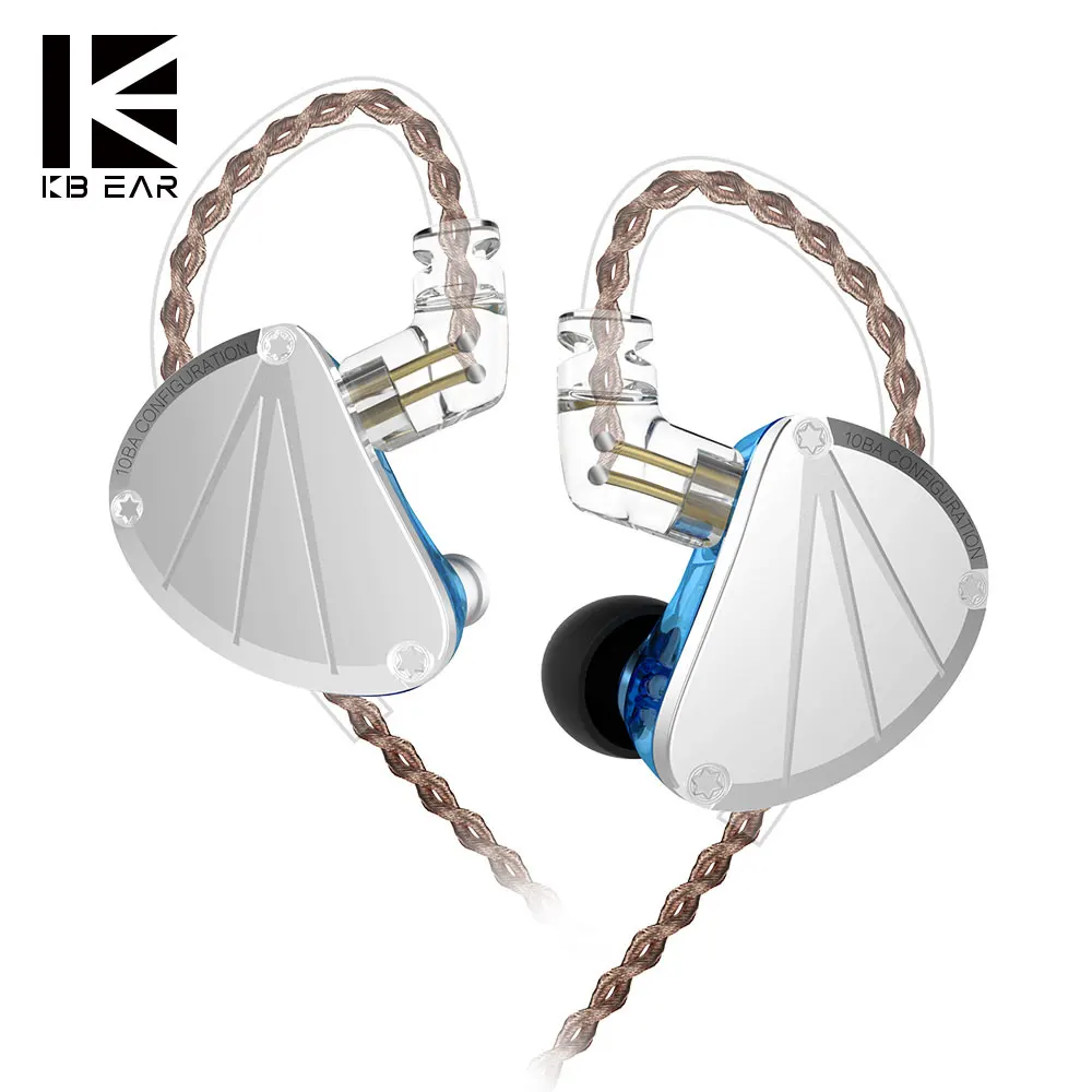 KBEAR KB10 5 сбалансированный арматурный драйвер наушники HIFI монитор с басом 2PIN