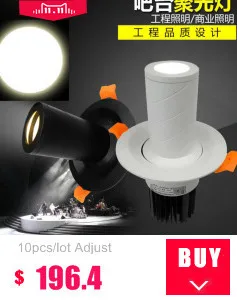 12 шт. 7 Вт 12 Вт 20 Вт 30 Вт Диммируемый светодиодный Cree Cob светильник Ac85-265v точечные светильники, встроенные для гостиной золотой черный серебристый