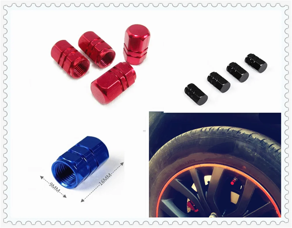 4 шт. колпачок клапана из алюминиевого сплава для стайлинга автомобиля