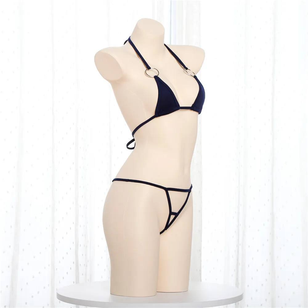 Микро Бикини 2020 сексуальные простые стринги с металлическим кольцом треугольные