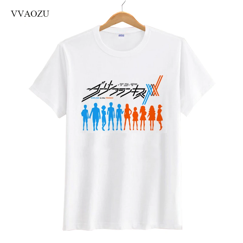 Футболка для косплея аниме Zero Two Darling in the FRANXX топы с коротким рукавом унисекс