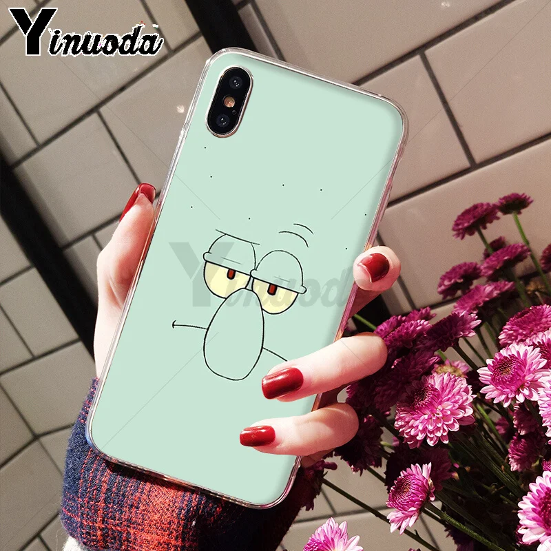 Yinuoda анимация милый Губка Боб ТПУ мягкий резиновый чехол для телефона iPhone 8 7 6 6S Plus
