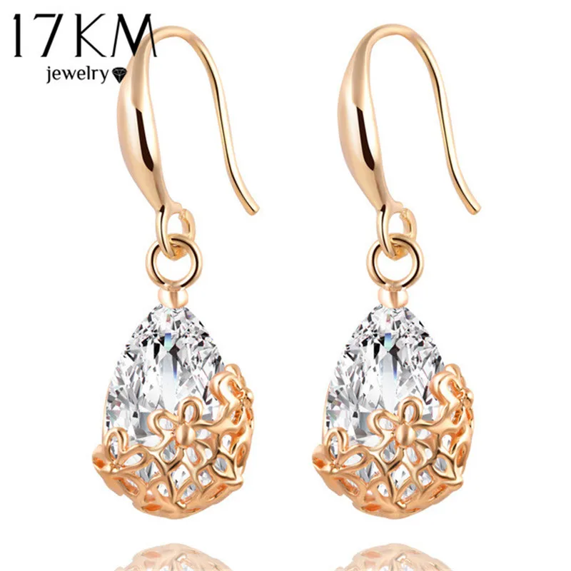 Женские Классические романтичные золотого цвета длинные висячие серьги с кристаллами на годовщину 17 км|jewelry